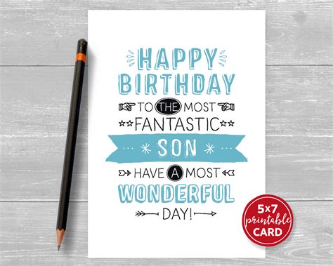 Tailored to tickle the funny bone of a jokester or warm the heart of a sensitive soul, your card speaks your message to the honored recipient every time they read it again. Printable Birthday Card For Son Happy Birthday To The Most