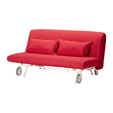 Un fresco rivestimento in puro cotone grigio scuro e gambe in plastica chiara per. IKEA PS Fodera per divano letto a 2 posti - Vansta rosso ...