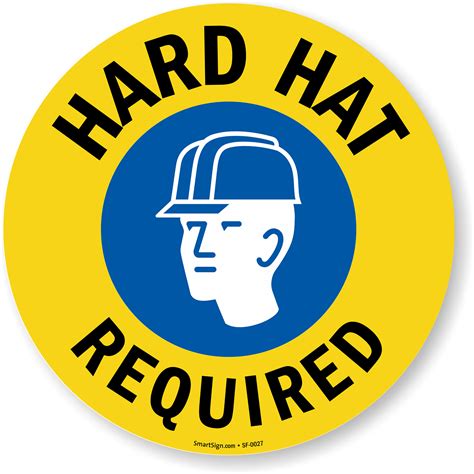 Hard Hat Required Adhesive Floor Sign