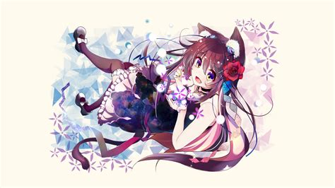 Hintergrundbilder Zeichnung Illustration Nekomimi Anime Mädchen