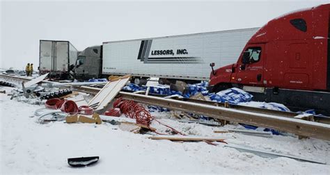 Semi Trucks Wreck And Shut Down Interstate 80 In Wyoming