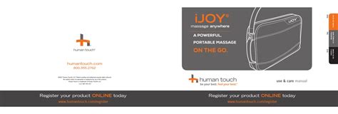 Human Touch Ijoy Massage Anywhere Use And Care Manual Pdf Download Manualslib