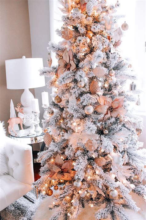 Blush Pink Rose Gold And White Christmas Decor Gold Christmas