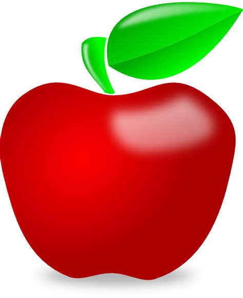 Red Glossy Apple Clip Art At Clker Com Vector Clip Art Online
