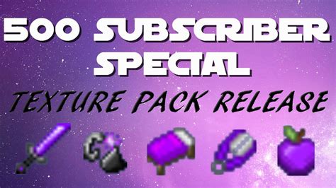 500 Subscriber Special Texture Pack Release Purple Pvp Pack Youtube