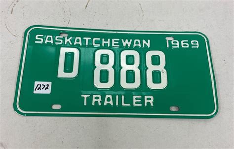 1969 Sask License Plate Low Digits 888
