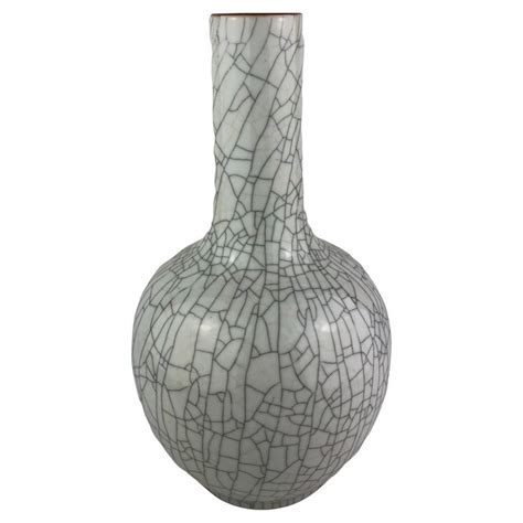 Saint Clement Style Crackle Finish Ceramic Vase For Sale At 1stdibs