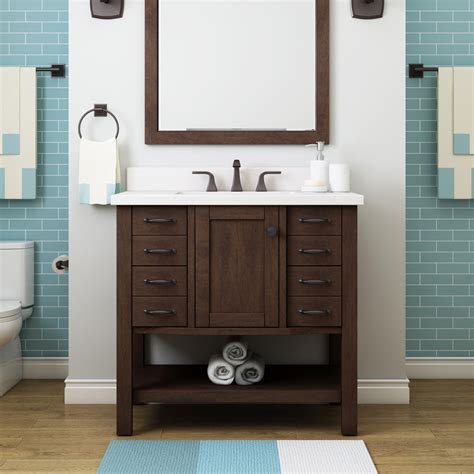 Allen Roth Kingscote 36 In Espresso Single Sink Bathroom Vanity With