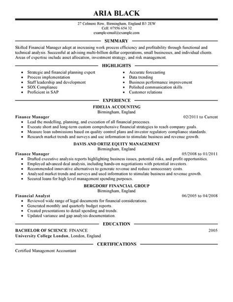 The special finance manager (sfm) structures car deals for clients with sub prime credit that fall outside the conventional system, in compliance with special finance lender guidelines and auto dealership policy, resulting in quick funding, and a high level of customer satisfaction. Manager Resume Example | Finance Sample Resumes | LiveCareer