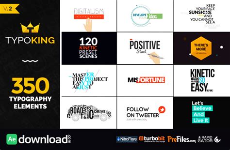  download unlimited premiere pro, after effects templates + 10000's of all digital assets. TYPOKING | PACK OF TITLES & TYPOS (VIDEOHIVE PROJECT ...