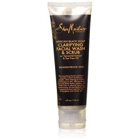 Shea Moisture African Black Soap Problem Facial Wash And Scrub 4 Ounce