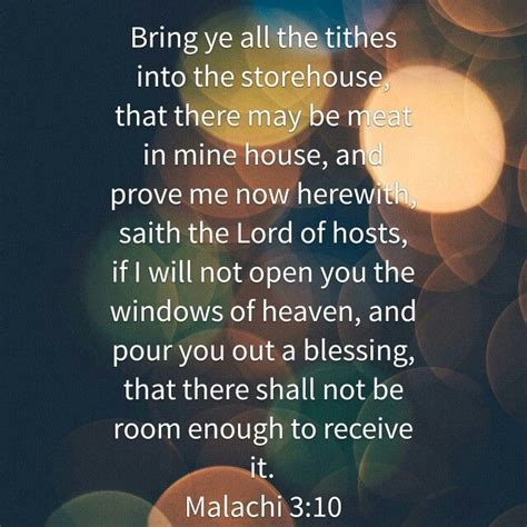 Daily Scripture Malachi 310 Offerings Giving To The Lord Is A