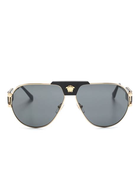 versace eyewear pilot frame tinted sunglasses farfetch