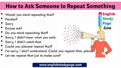 10 Ways How To Ask Someone To Repeat Something English Study Page