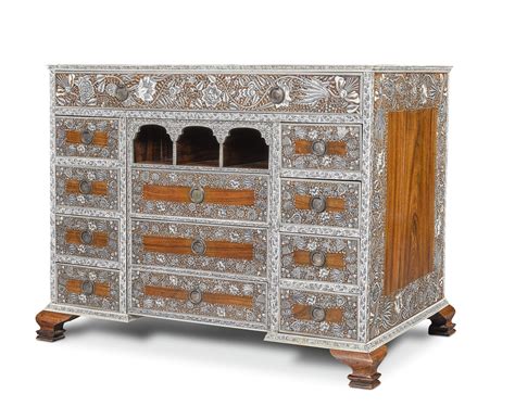 An Anglo Indian Ivory Inlaid Rosewood Writing Or Dressing Table