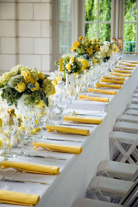 Yellow | Yellow wedding flowers, Yellow wedding theme, Yellow napkins