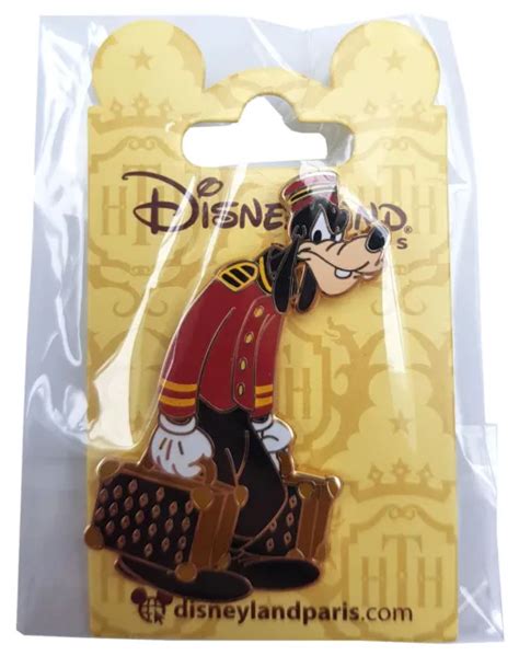 Disneyland Paris Goofy Bellhop Tower Of Terror Pin Trading Badge Disney