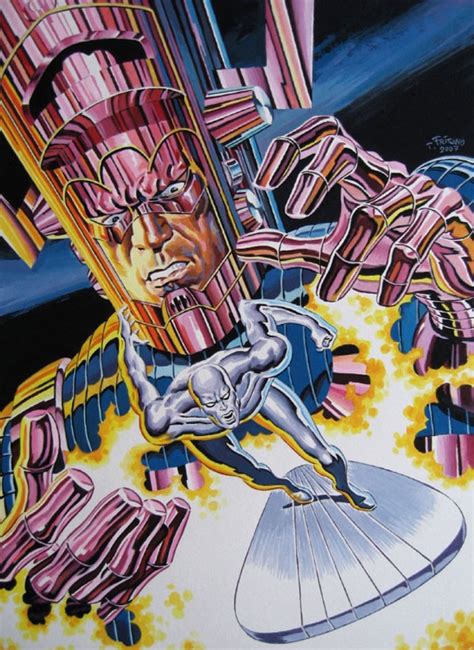 Silver Surfer And Galactus In Kam Blagowskis Silver Surfer Comic Art