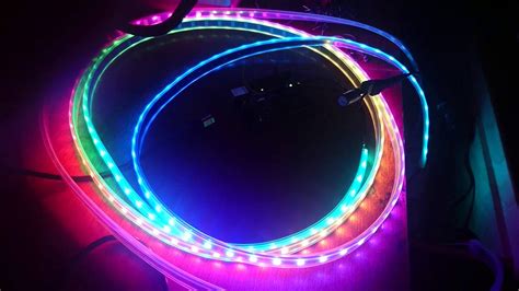 Neopixel Rgb Led Strip Test With Rainbow Cycle Code Youtube