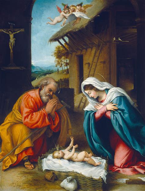 The Nativity 1523 Painting By Lorenzo Lotto Fine Art America