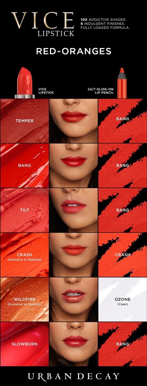 Urban Decay Colour Chart To Help You Choose The Best Orange Red Shade