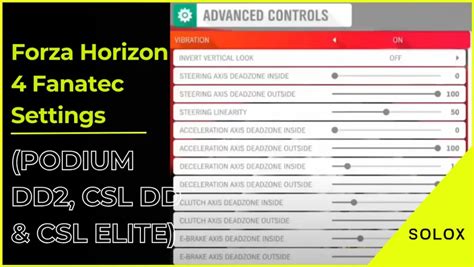 Forza Horizon 4 Fanatec Settings Podium DD2 CSL DD CSL Elite