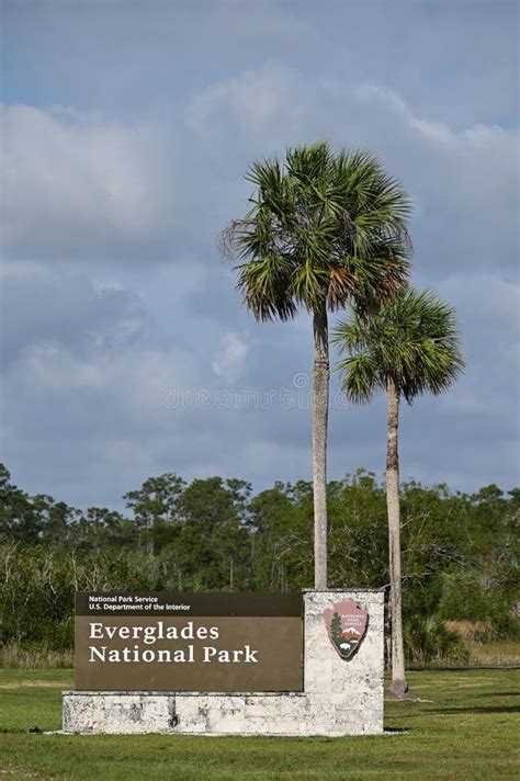 Everglades National Park Sign Main Park Entrance At Ernest Coe Visitor