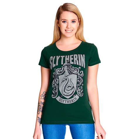 Harry Potter Slytherin Wappen T Shirt Damen Grün Elbenwald