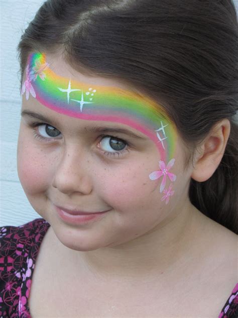 Simple Rainbow Face Painting Face Painting Unicorn Face Painting Easy