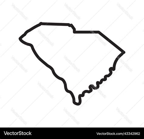 South Carolina State Shape Outline Royalty Free Vector Image