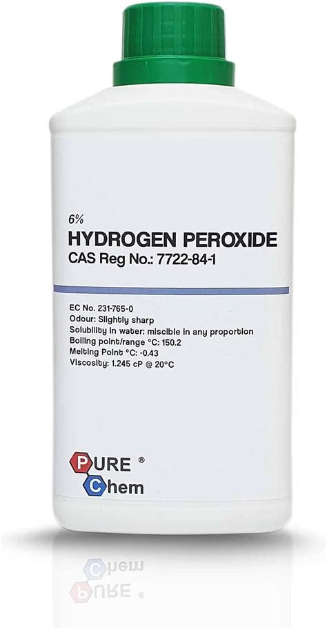 peróxido de hidrógeno 6 puro chem h2o2 20 vols 1l amazon es salud y cuidado personal