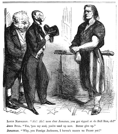 Civil War Cartoon 1861na Defiant Uncle Sam Brother Jonathan