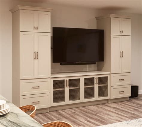 Installing a few kitchen cabinets in the basement is the perfect way to create a bar that is efficient in size and available space. Cozy Basement Kitchen - Transitional - Basement - Chicago ...
