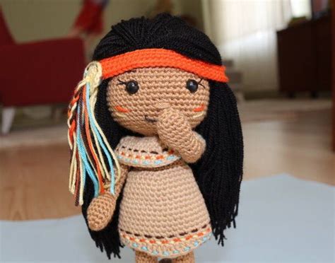 Amigurumi Cute Native Doll Pdfcrochet Toy Pattern Etsy Native