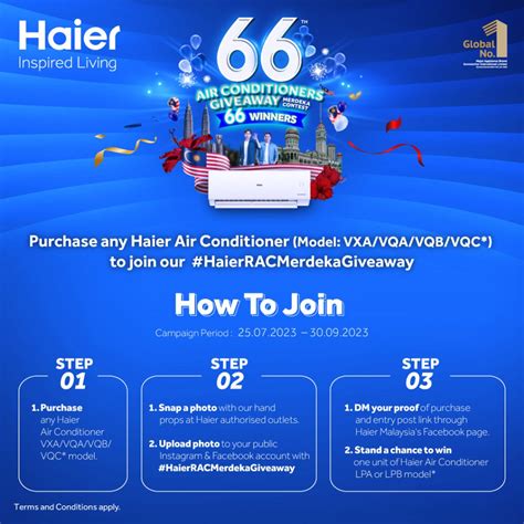 Raise The Malaysia Flag High Join Haier Air Conditioners Giveaway Now Til Th Sep