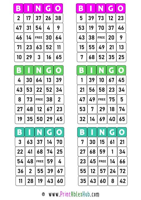 Free Printable Bingo Cards 1 75 Pdf With Blank Template Printables Hub