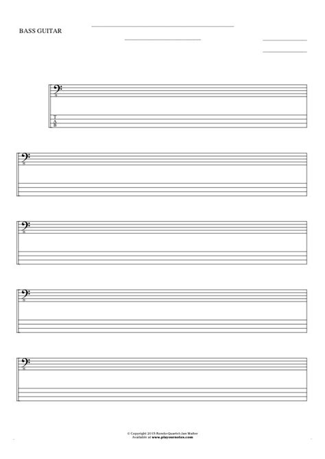 Sheet music edition grand arpeggio. Free Blank Sheet Music - Notes and tablature for bass guitar | PlayYourNotes