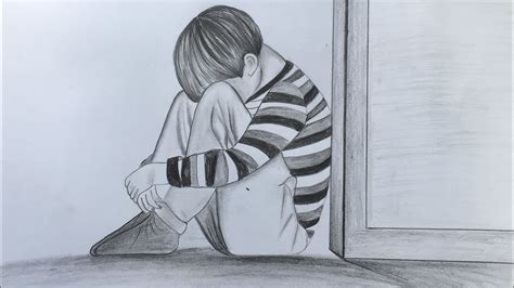 Sad Boy Pencil Drawing Chiara Just A Writer