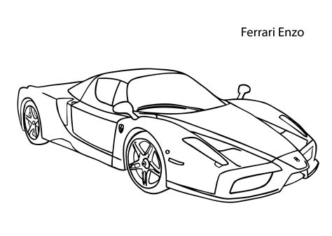 Super car Ferrari Enzo coloring page, cool car printable free | Race