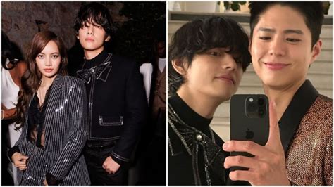 Bts V Hangs Out With Lisa Shares Selfies With Park Bo Gum In Stylish C Line Suit Army Say