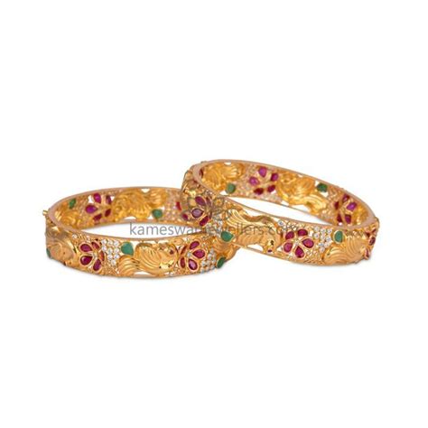 buy bangles online ruby emerald bangles 3 from kameswari jewellers gold jewellery design