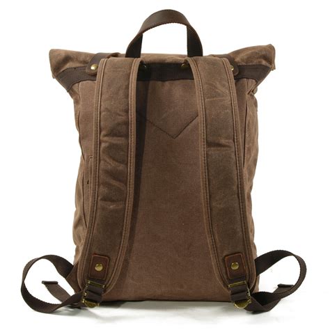 Handmade Waxed Canvas Leather Backpack Rucksack Travel Backpack Mc9505