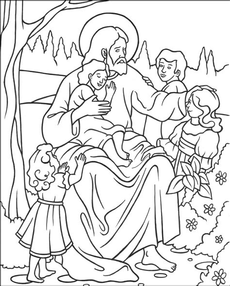 Jesus Básico com Crianças para colorir imprimir e desenhar Colorir Me