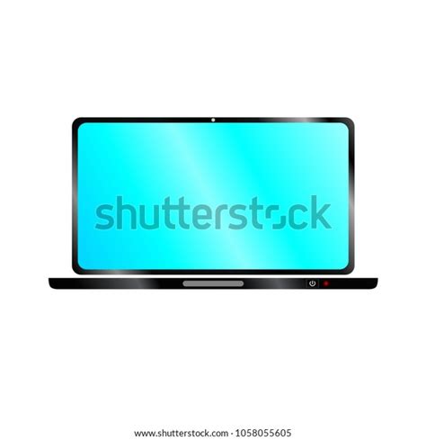 Design 3d Laptop Blue Screen Illustration Stock Vector Royalty Free
