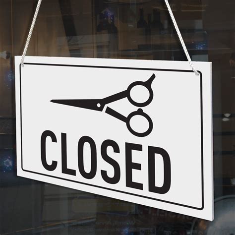 Barbers Open And Sorry Closed Rigid Hanging Sign Shop Window Door