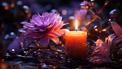 Ai Generated Glowing Flame Illuminates Dark Night Symbolizing Romance