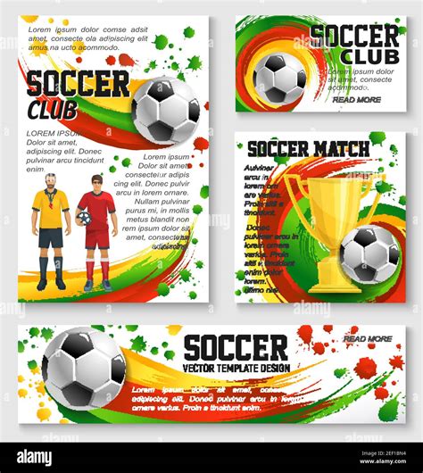 Soccer Sport Club Team Banner Template Of Football Championship Match