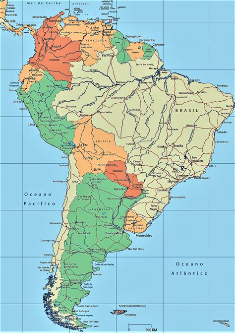 【mapa América Del Sur】🥇 Mapas De Sudamérica Suramérica