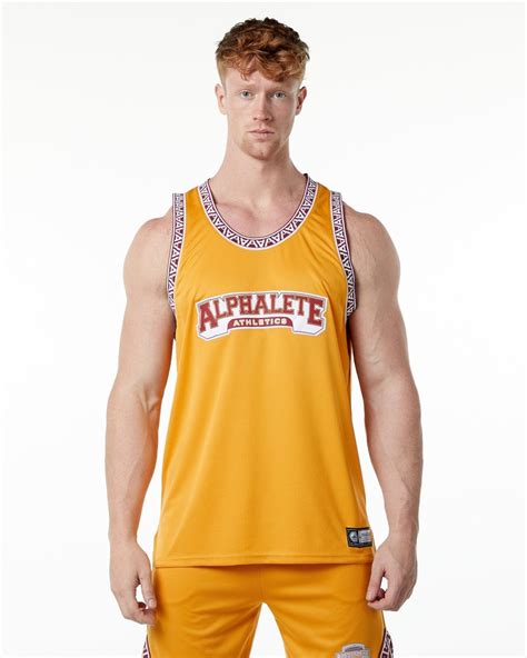 Alphalete Athletics Tanks And Stringers Varsity Basketball Jersey Marigold · Alphaleteshop