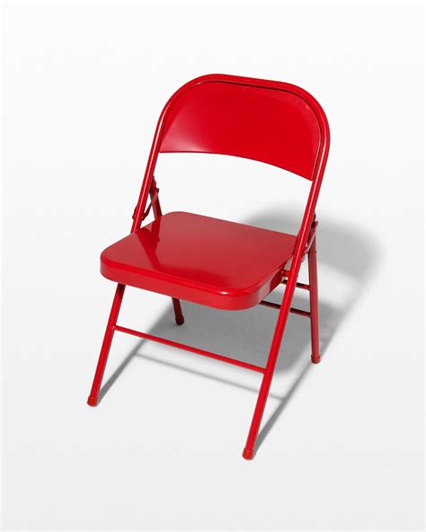 Prepare for your next banquet, wedding, or event with folding chairs! CH473 Ruby Red Folding Chair Prop Rental | ACME Brooklyn